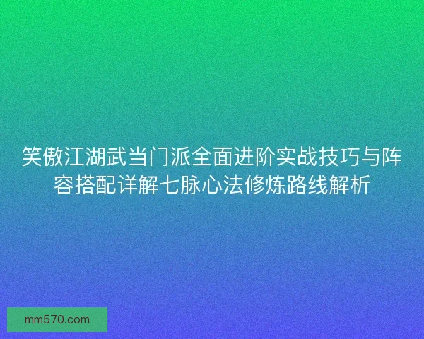 笑傲江湖武当门派全面进阶实战技巧与阵容搭配详解七脉心法修炼路线解析