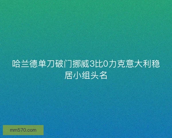 哈兰德单刀破门挪威3比0力克意大利稳居小组头名